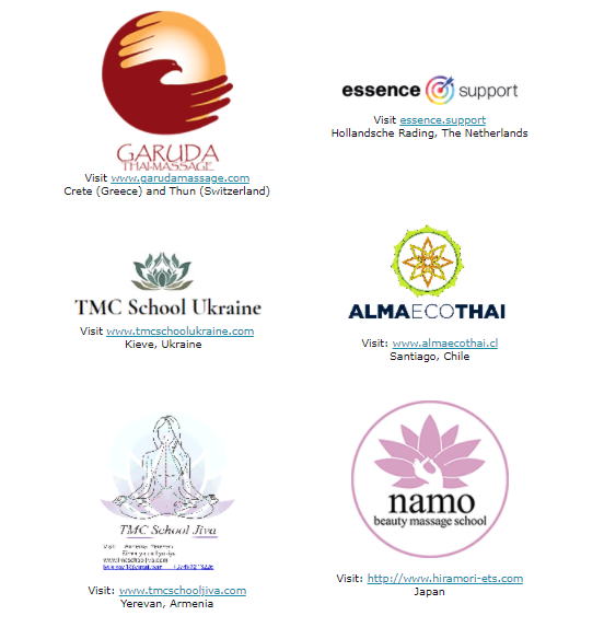 lista de escuelas de masaje tailandes del mundo